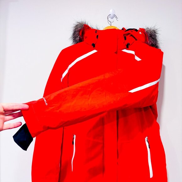 COLUMBIA Vintage-Red Omni-Shield Winter Jacket with Hood & Insulation | Large - Picture 8 of 11